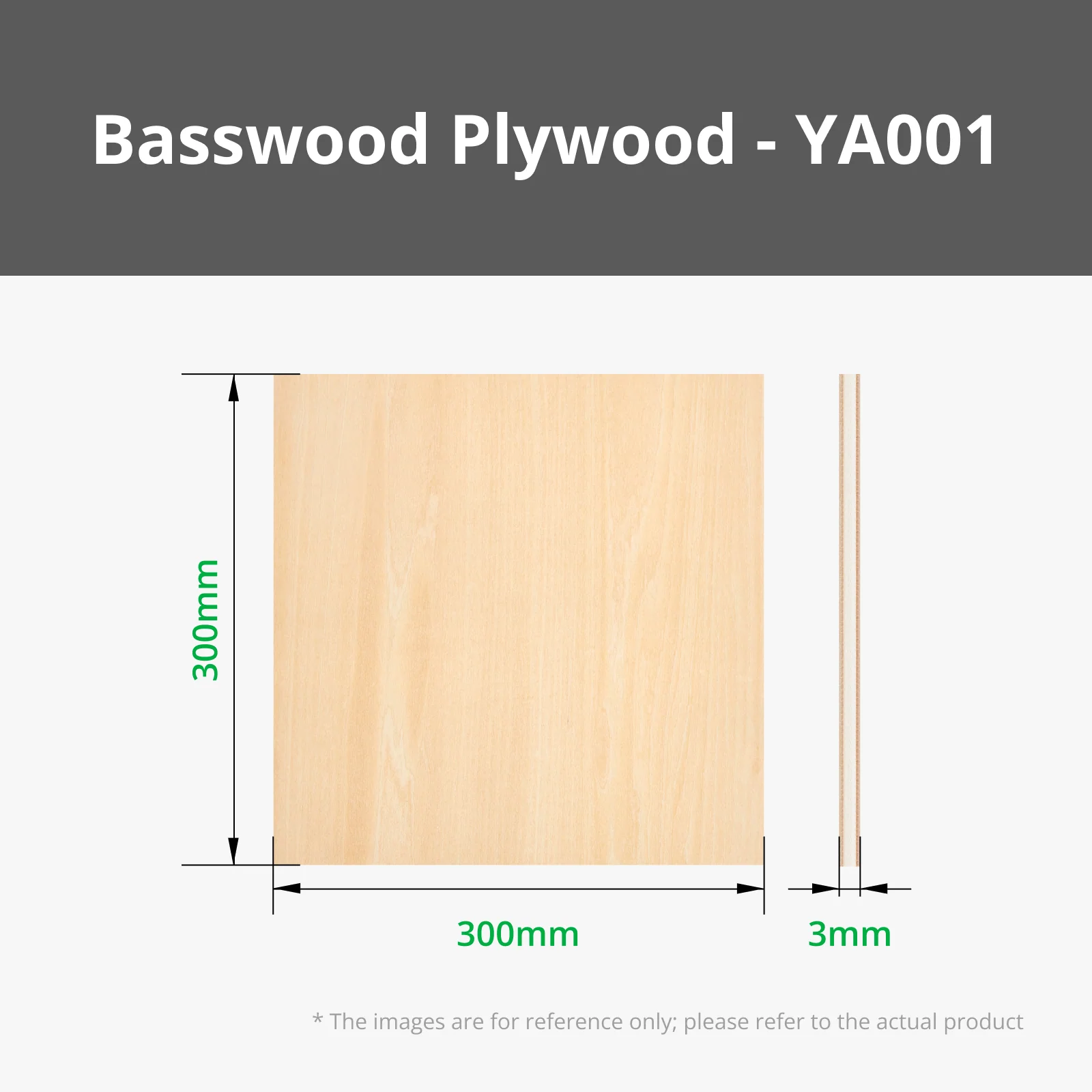 Bambu Lab - 300x300x3mm Basswood Plywood (6pcs) - Image 2