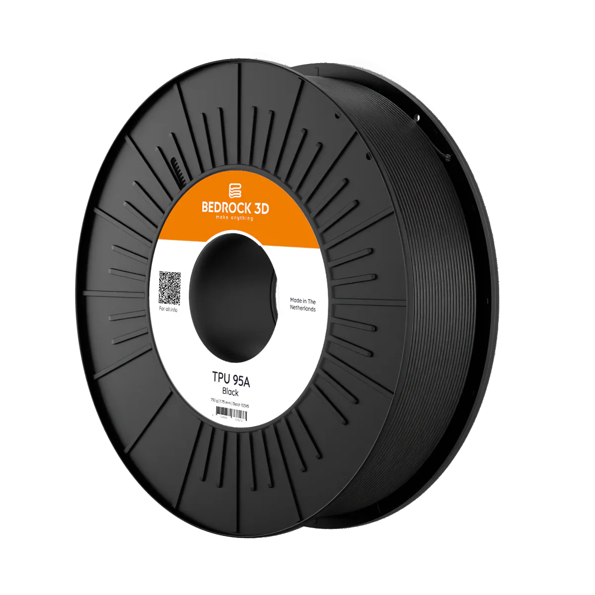 BEDROCK 3D - TPU/Flex 95A - Black - 1.75mm - 750g