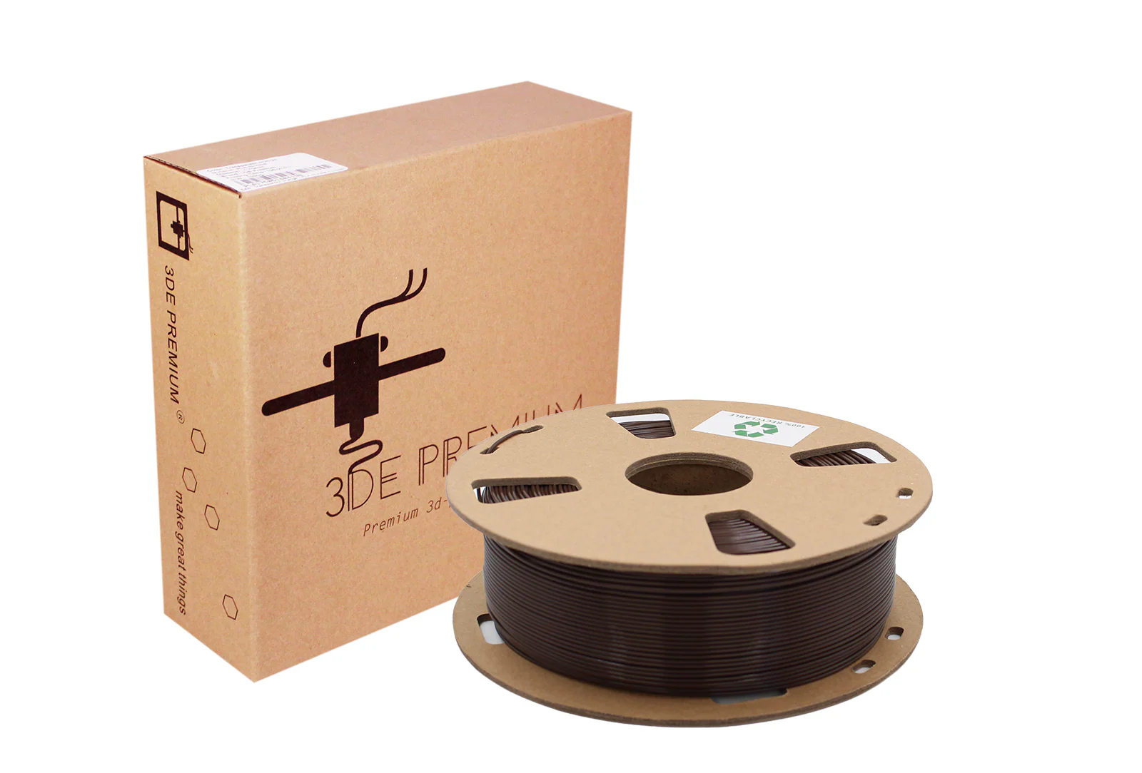 3DE Premium - PLA - Chocolate Brown - 1.75mm - 1kg