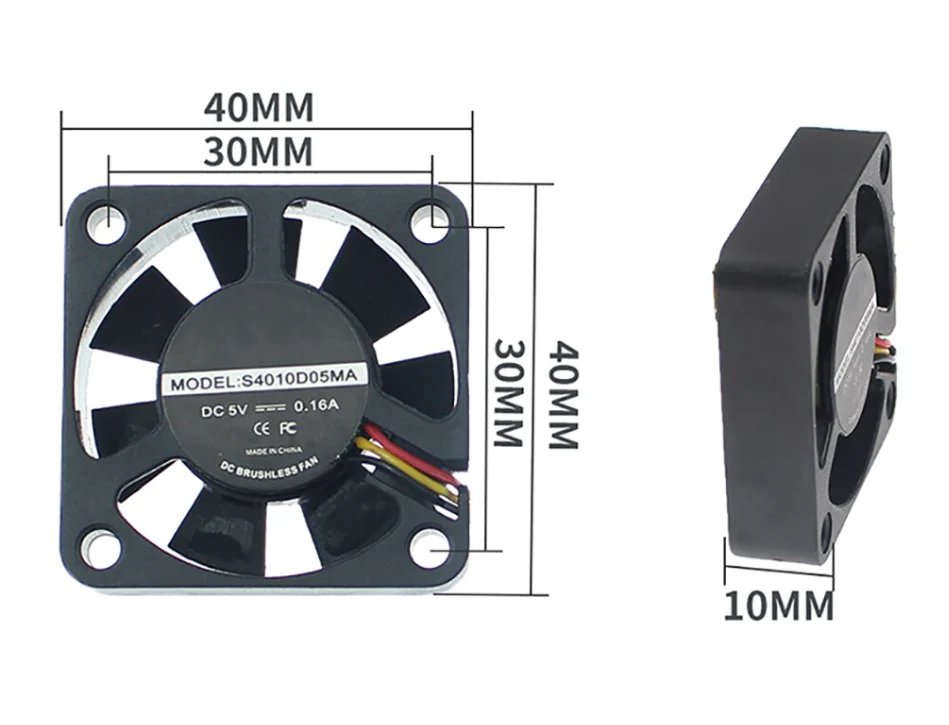 Fysetc - 40x10mm Fan/Blæser - 5V - Mini - Image 6