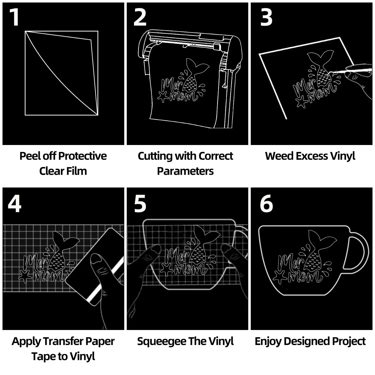 HTVRONT - Holographic Adhesive Vinyl Roll - Silver - Image 7