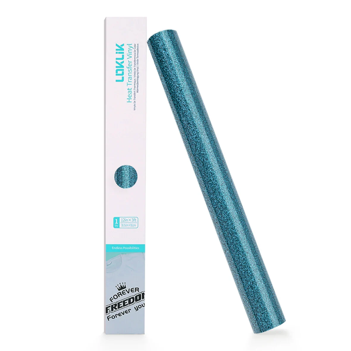 LOKLIK - Heat Transfer Vinyl - 30.5cmx 90cm - Glitter Light Blue - Image 2