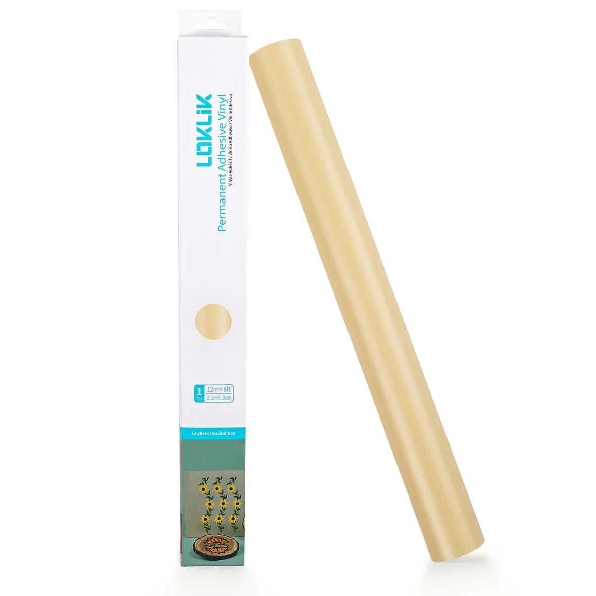 LOKLIK - Permanent Adhesive Vinyl - 30.5cm x 180cm - Matte Beige - Image 2