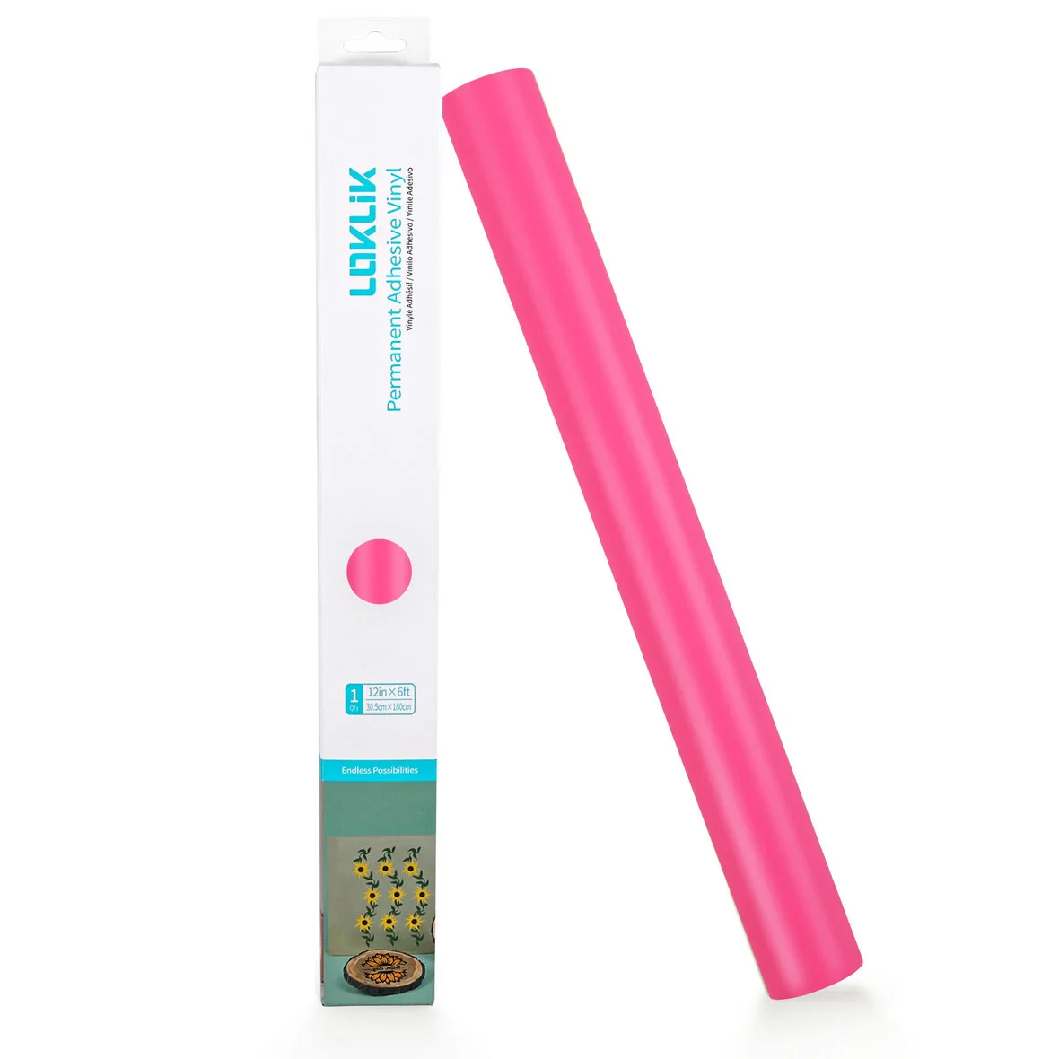 LOKLIK - Permanent Adhesive Vinyl - 30.5cm x 180cm - Matte Pink - Image 2