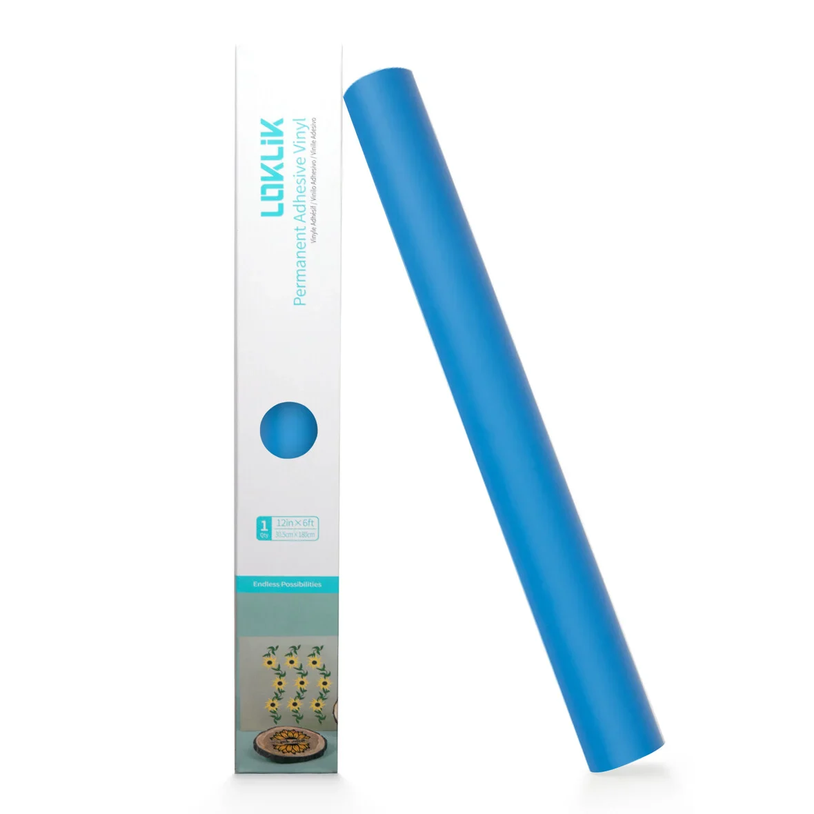 LOKLIK - Permanent Adhesive Vinyl - 30.5cm x 180cm - Stencil Light Blue - Image 2