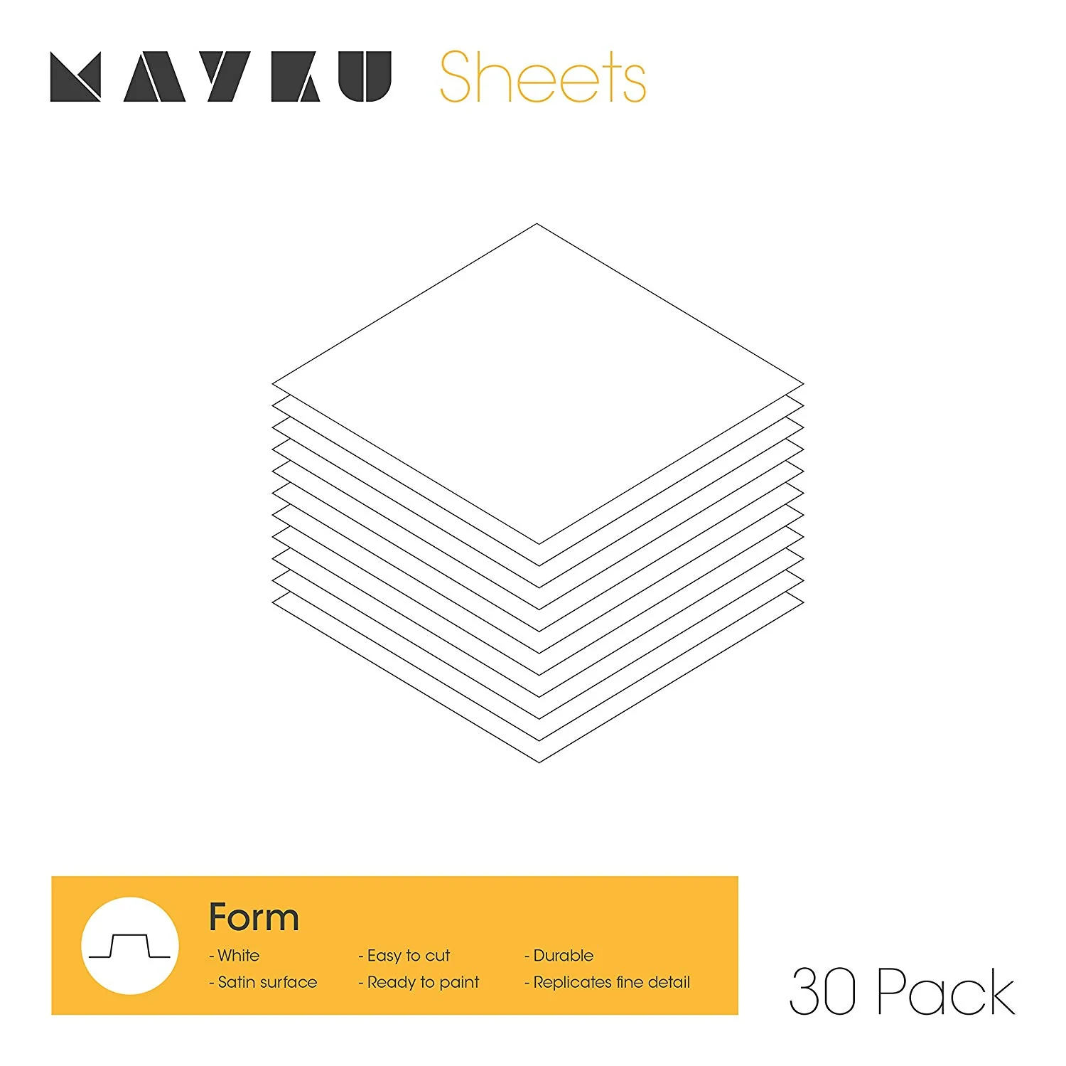 Mayku - Form Sheets - White - 30 Pack