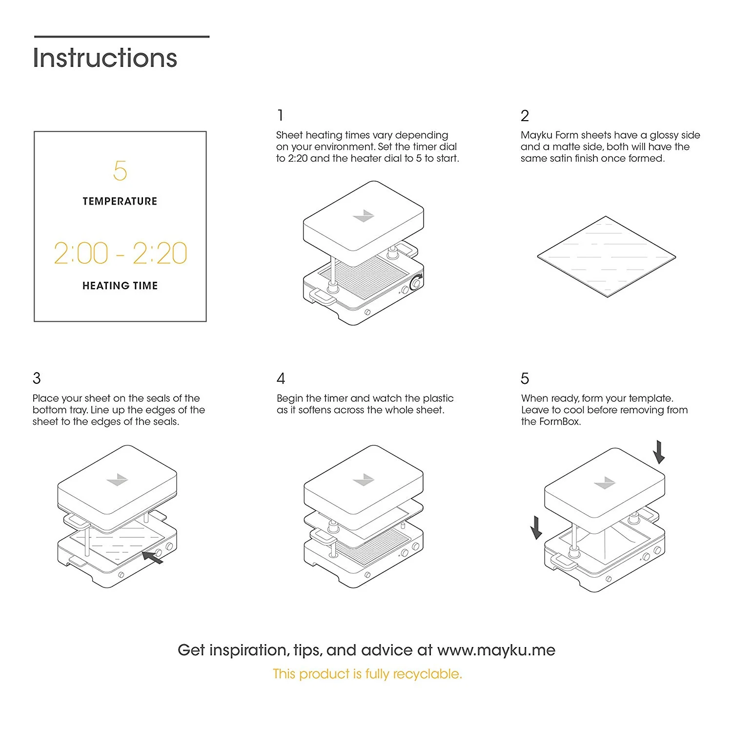 Mayku - Form Sheets - White - 30 Pack - Image 2
