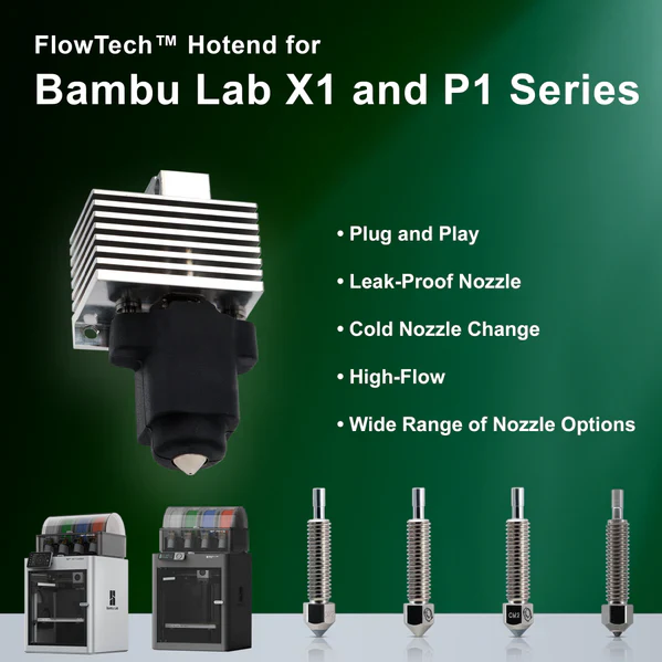 Micro Swiss - Hotend - FlowTech CM2™ - Hardened Tip Standard Flow - P1P/P1S - Image 3