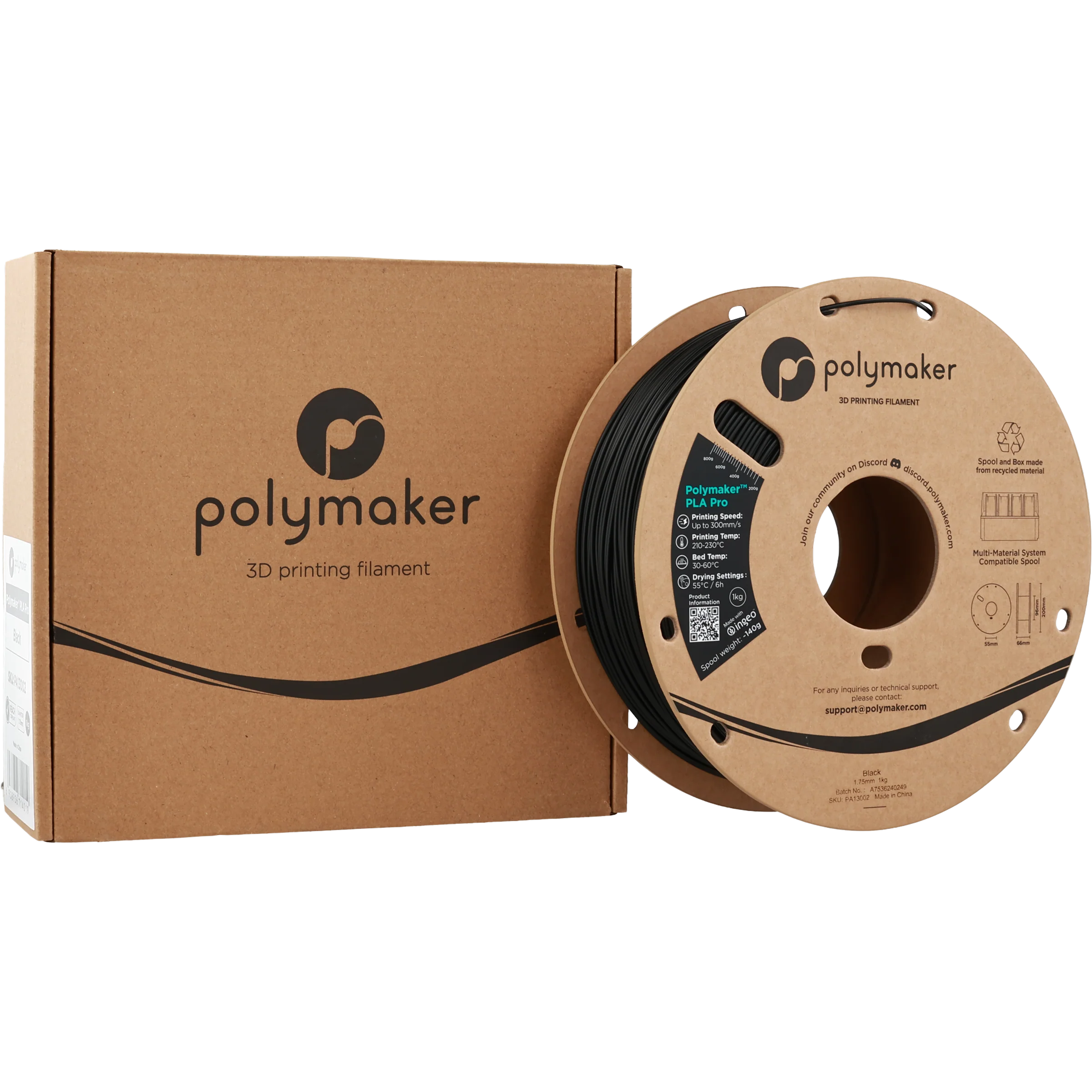 Polymaker™ - PLA Pro - Black - 1.75mm - 1kg - Image 2