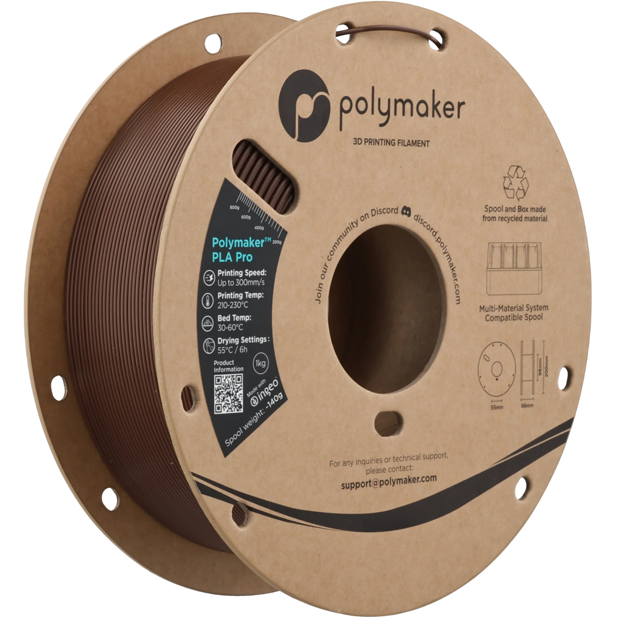 Polymaker™ - PLA Pro - Brown - 1.75mm - 1kg