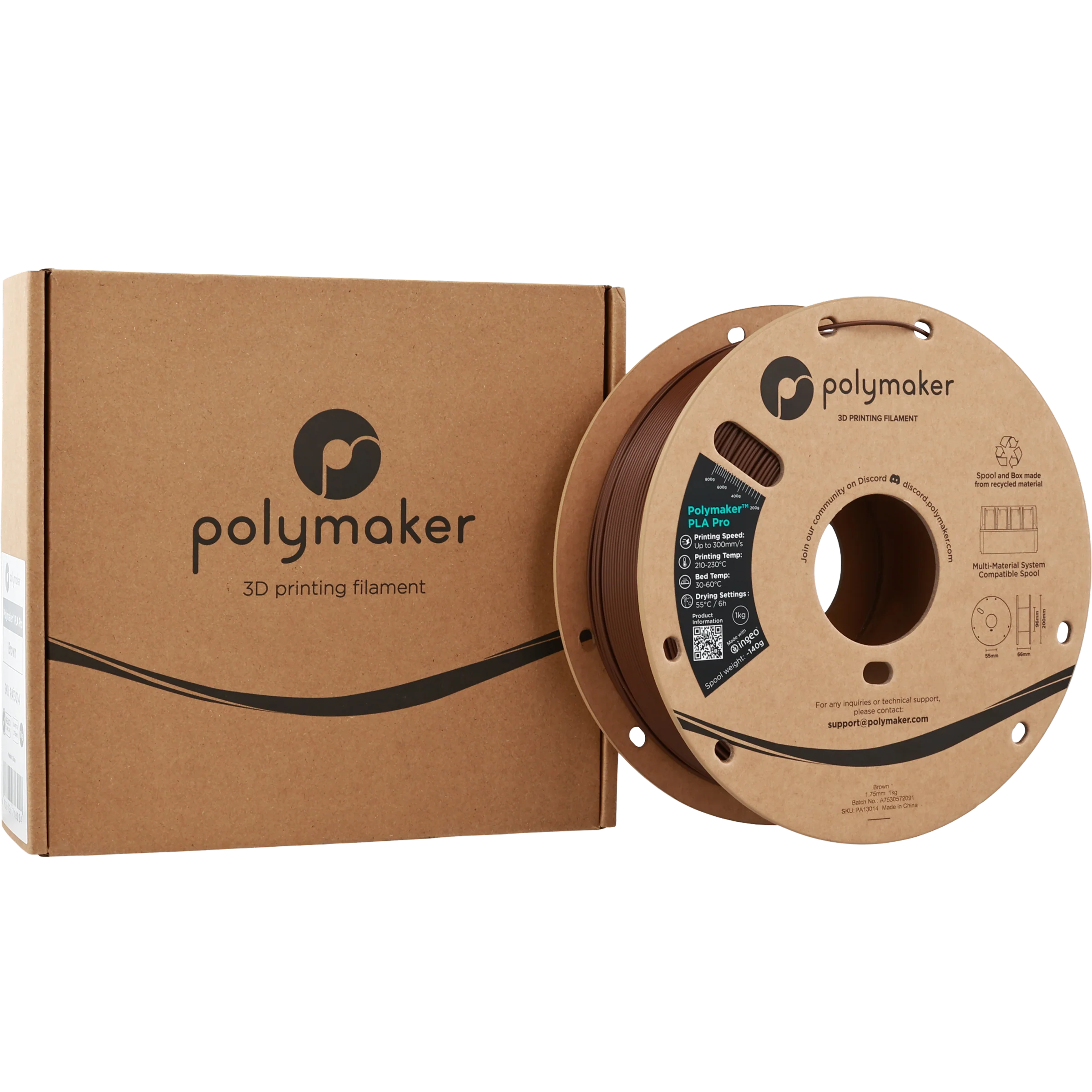 Polymaker™ - PLA Pro - Brown - 1.75mm - 1kg - Image 2