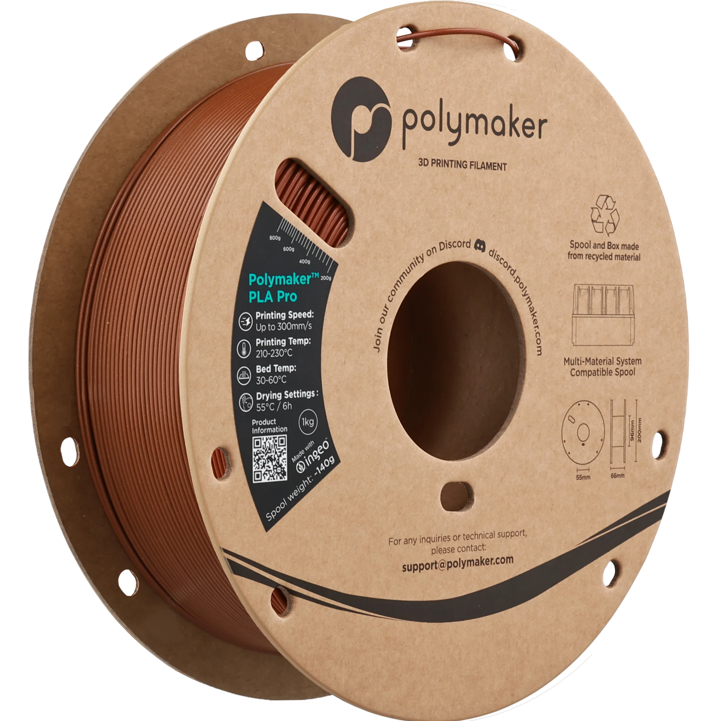 Polymaker™ - PLA Pro - Metallic Bronze - 1.75mm - 1kg