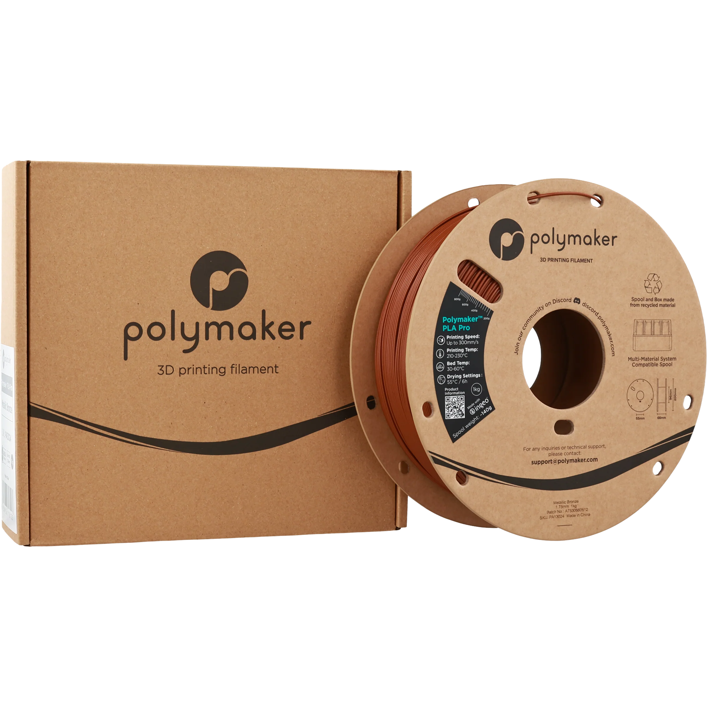 Polymaker™ - PLA Pro - Metallic Bronze - 1.75mm - 1kg - Image 2