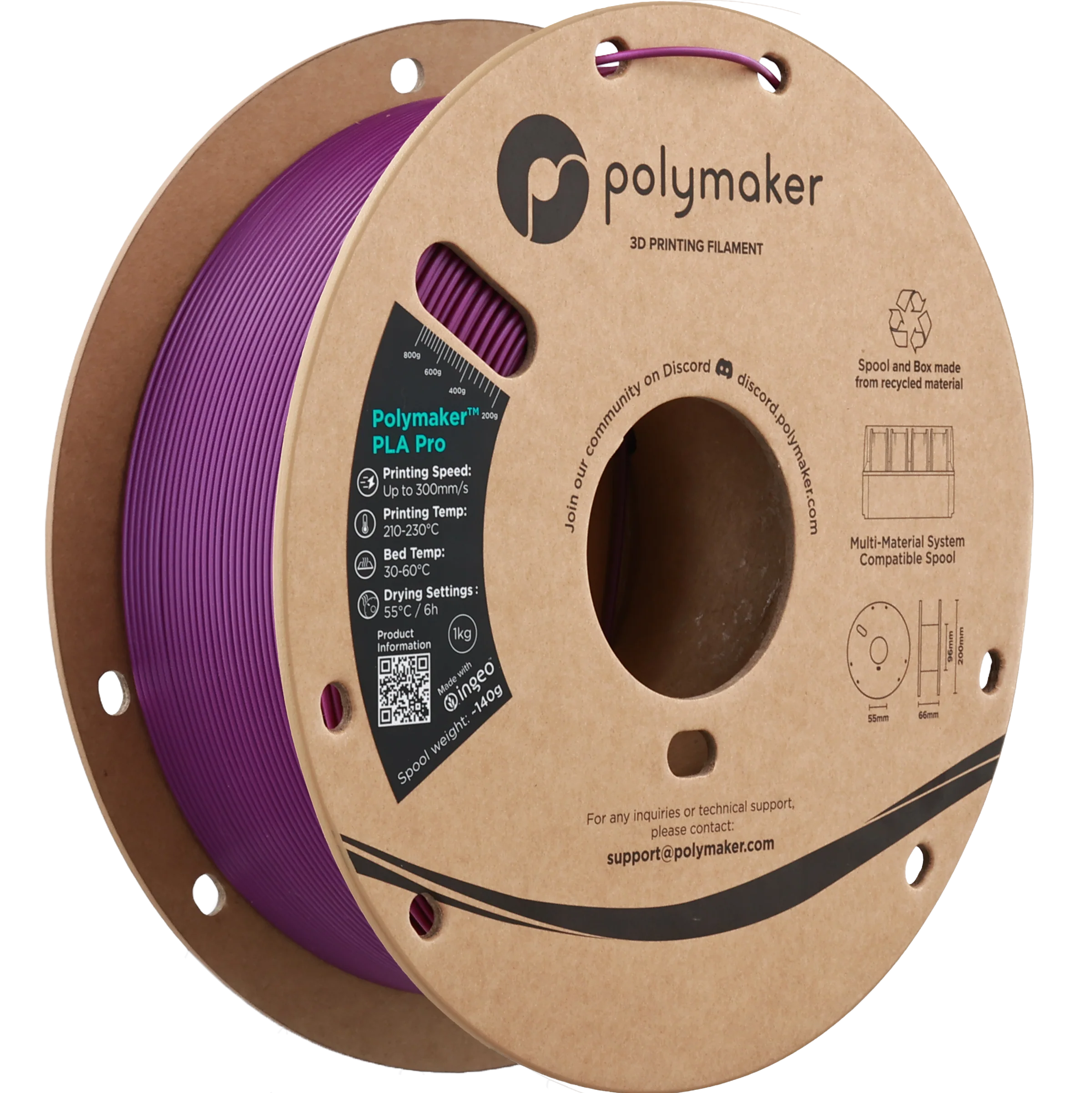 Polymaker™ - PLA Pro - Metallic Plum - 1.75mm - 1kg