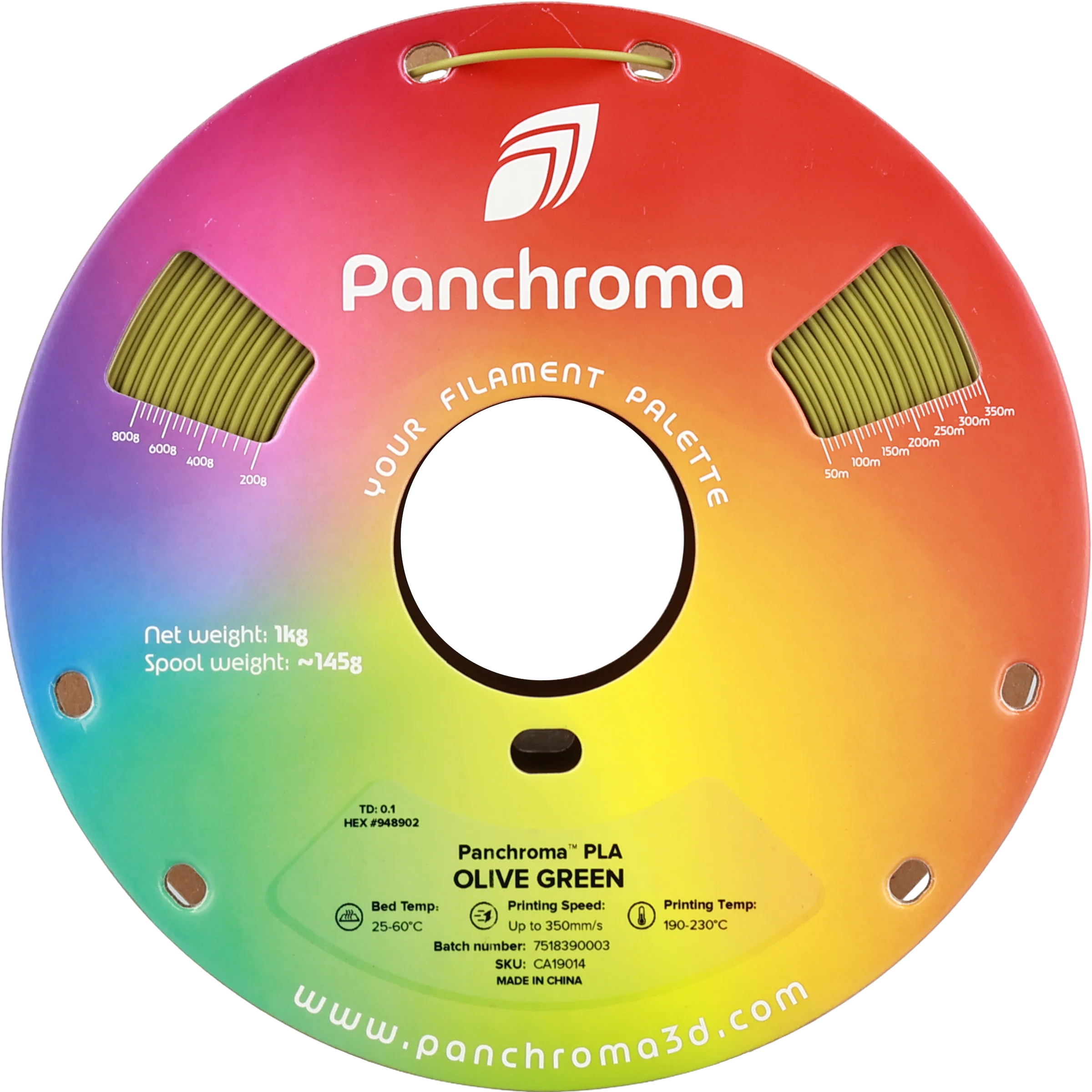 Polymaker - Panchroma™ PLA Basic - Olive Green - 1.75mm - 1kg - Image 2