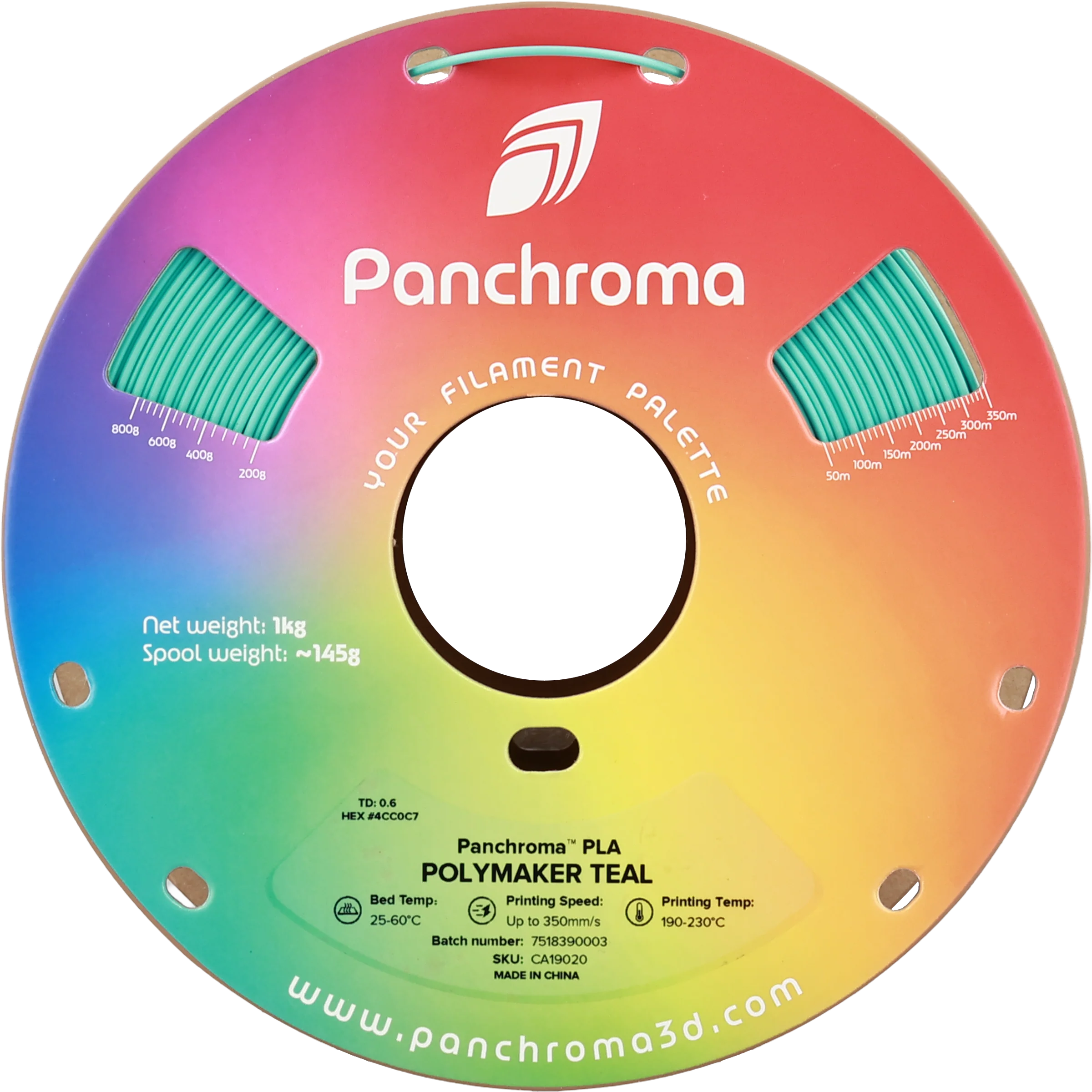 Polymaker - Panchroma™ PLA Basic - Polymaker Teal - 1.75mm - 1kg - Image 2