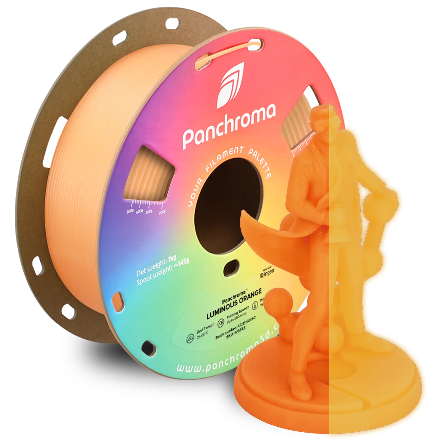 Polymaker - Panchroma™ PLA - Luminous Orange - 1.75mm - 1kg