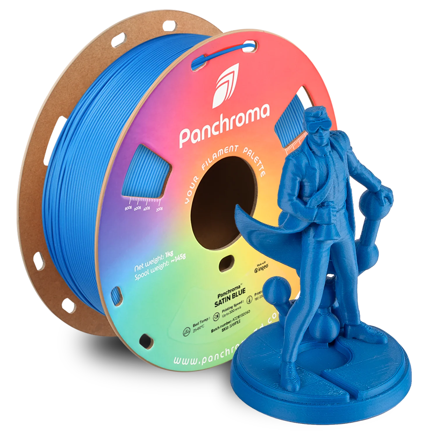 Polymaker - Panchroma™ PLA - Satin Blue - 1.75mm - 1kg - Image 2