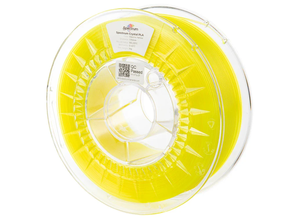 Spectrum - PLA Crystal - Electric Yellow - 1.75mm - 1kg - Image 2