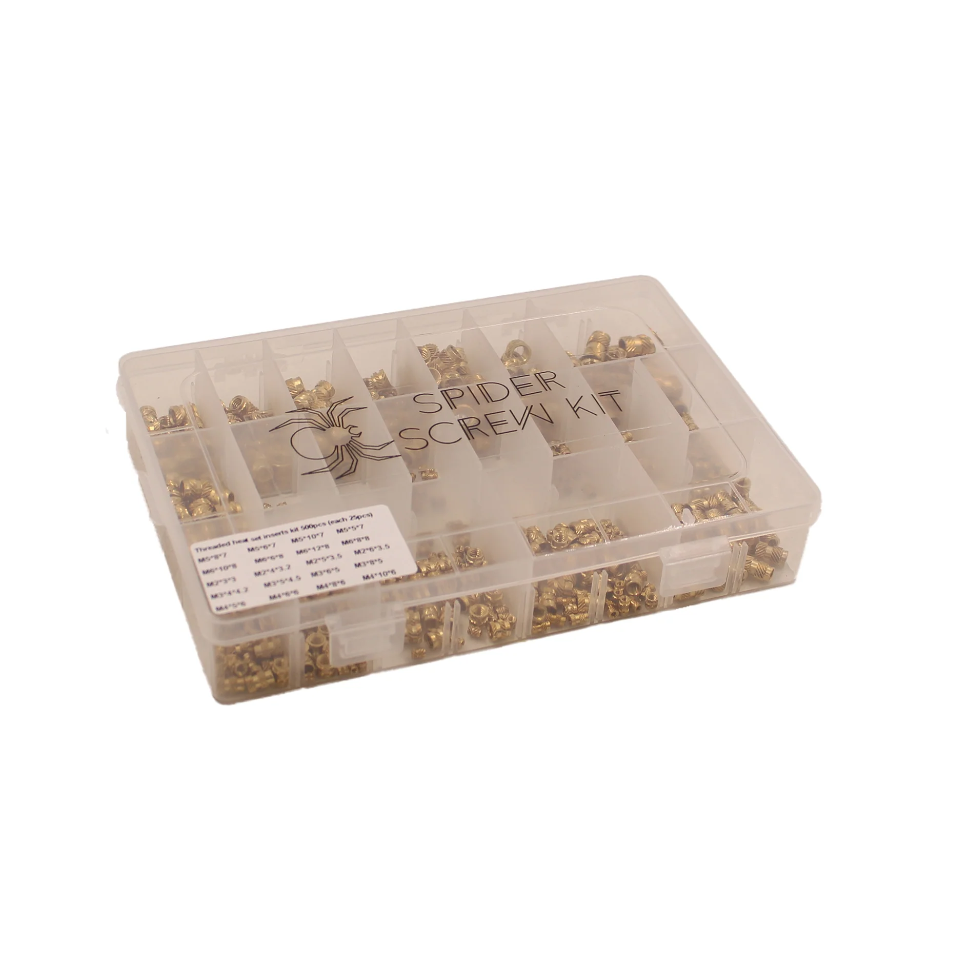 Spider - Threaded Heat Inserts Kit - 500 pcs