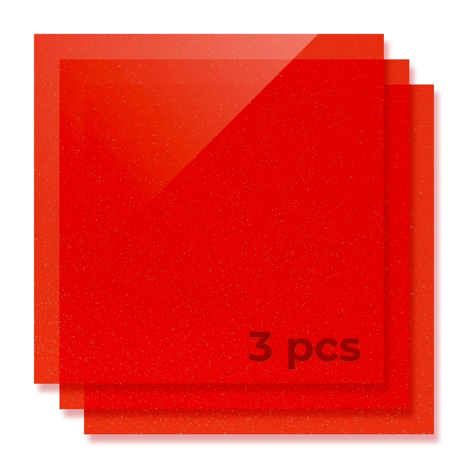 xTool - Acrylic Sheet Translucent Glossy - Glitter Red - 3mm (3pcs) - Image 4