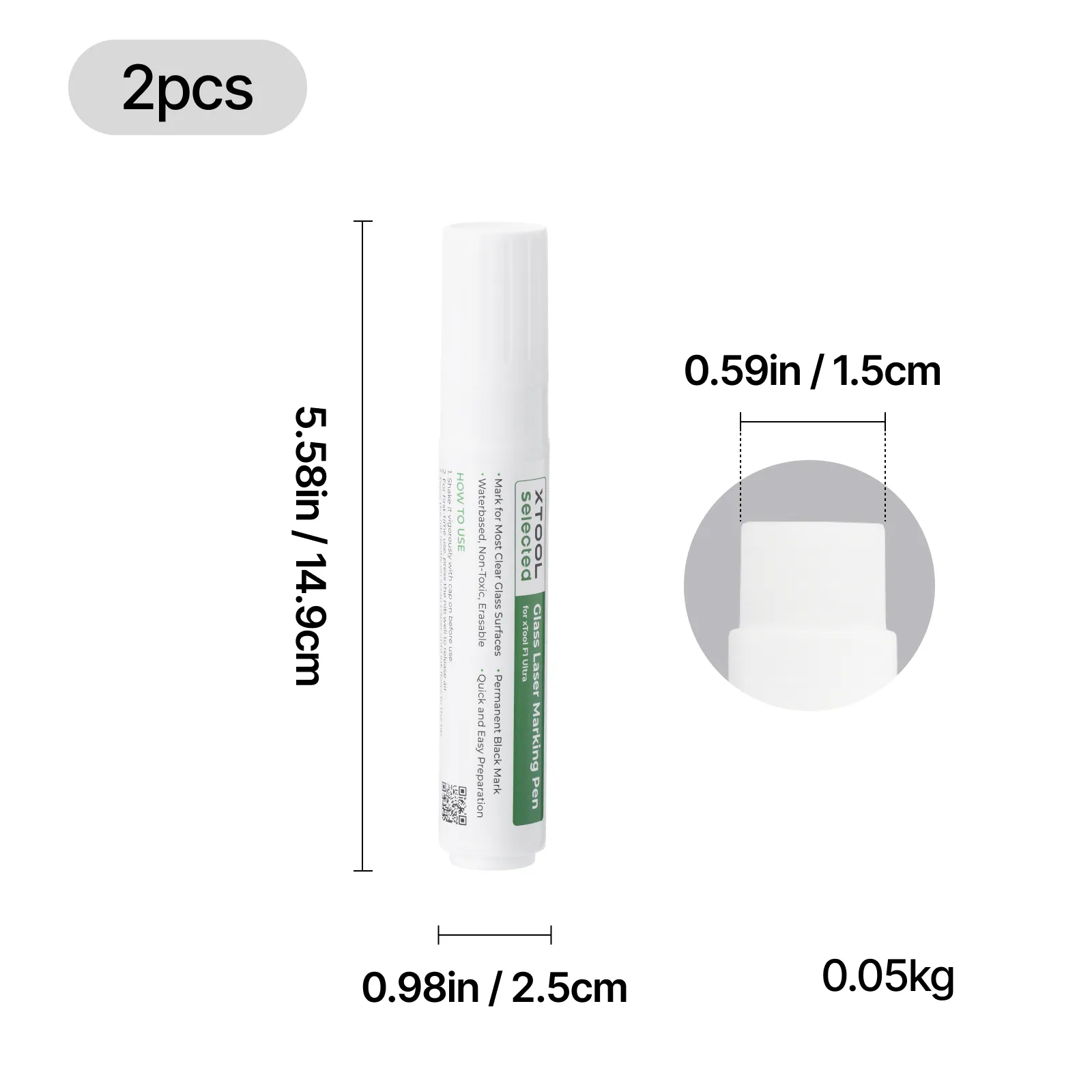 xTool - Black Laser Marking Pen for Glass (2pcs) - Image 3