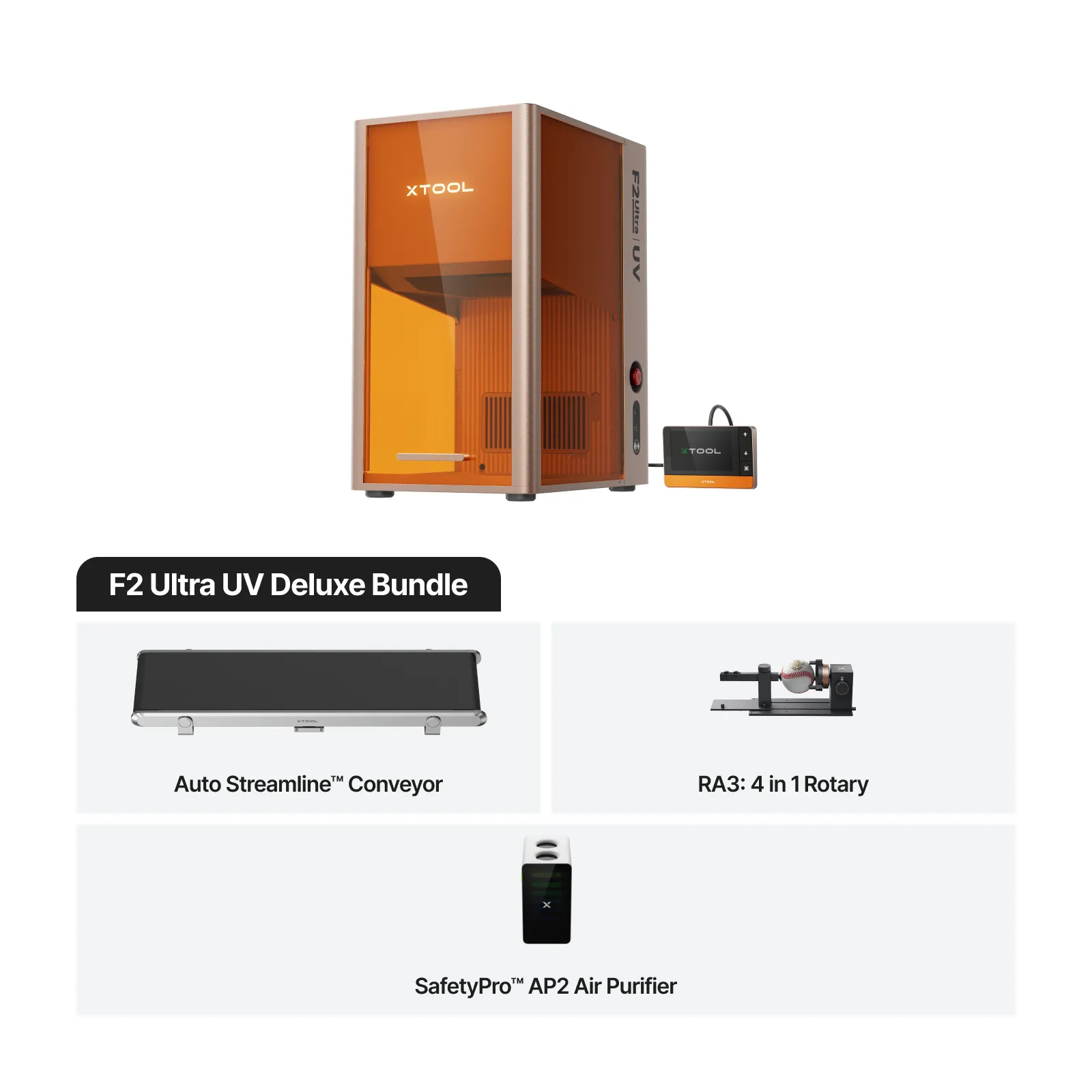 xTool - F2 Ultra - UV 5W - UV Laser Engraver - Deluxe Bundle