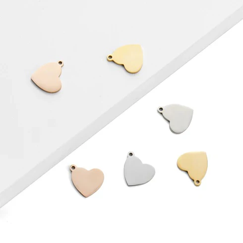 xTool - Heart Tags - 13x15mm - Silver/Gold/Rose Gold Mix - 30pcs
