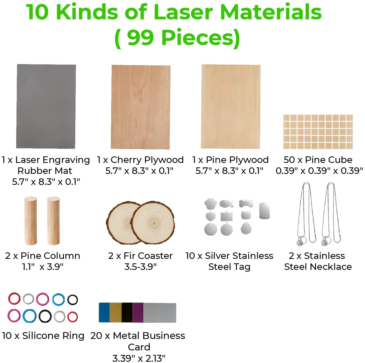 xTool - Laser Material Package Ex Wood, Rubber, Metal - Image 3