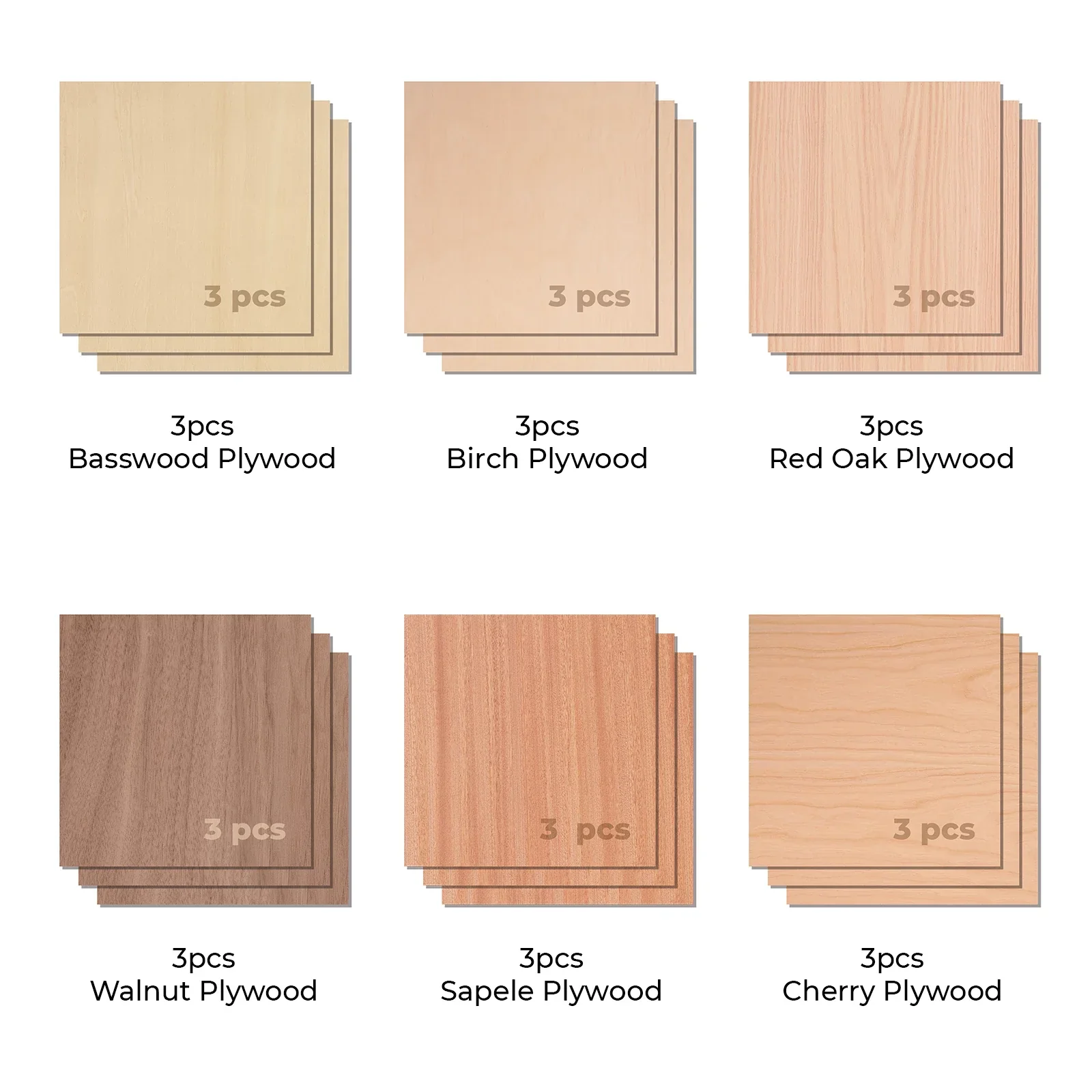 xTool - Plywood Sheets Trial Kit - 3mm (18pcs) - Image 2