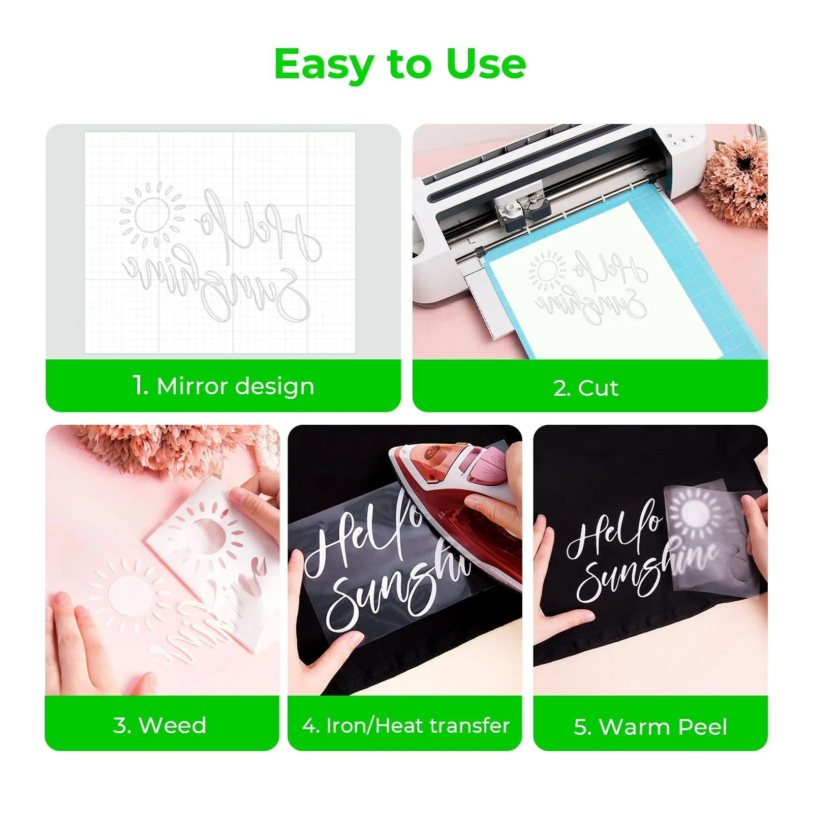 xTool - PU Heat Transfer Vinyl (30pcs) - Image 6