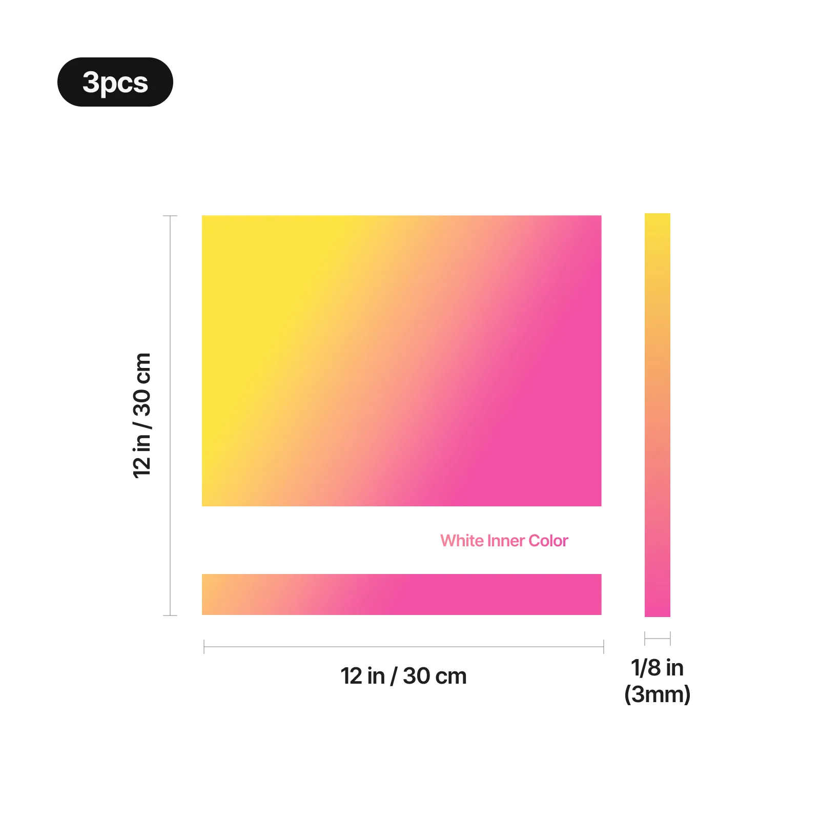 xTool - Two-Tone Glossy Acrylic Sheet Plexiglass - 3mm - Pink Iridescent (3 pcs) - Image 3